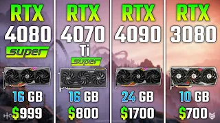 RTX 4080 SUPER vs RTX 4070 Ti SUPER vs RTX 4090 vs RTX 3080 | Test in 7 Games