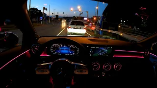 POV Mercedes night drive ASMR NO TALKING NO MUSIC 4K