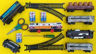 Merakit dan unboxing miniatur kereta api cc 206 double mesin,kereta api uap rail king wesel