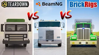 Teardown GARBAGE TRUCK vs BeamNG GARBAGE TRUCK vs Brick Rigs GARBAGE TRUCK