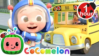 Wheels on the Bus Song Halloween Version | CoComelon Halloween Cartoons | Moonbug Halloween for Kids