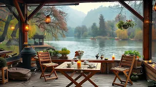 Spring Relaxing Jazz Instrumental Music With Rainy Day & Cozy Coffee Shop Ambience ☕for Study, Work