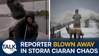 Shocking Storm Ciaran Footage: Reporter Blown Away In 100mph Winds