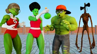 Nickhulk Tani Hulk and MissTHulk vs Siren Head - Scary Teacher 3D Nick Love Tani Story Family