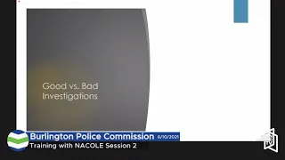 Burlington Police Commission - NACOLE Training Session - 6/10/2021