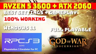 GOD OF WAR ASCENSION RPCS3 Best Settings 2023 | Ryzen 5 3600 + RTX 2060 | Full Playable | Latest