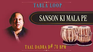 Sanson Ki Mala Pe | Nusrat Fateh Ali Khan | Tabla Loop | D# 70 BPM | Tabla Loops | Dadra Taal Loop