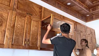 Amazing woodworking skill // How to install kitchen cabinets