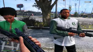 GTA V - Give your Weapons to any NPC Mod + Ballas vs. Families Shootout