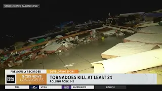 At least 24 dead after Mississippi tornado that causes destruction across the state