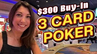 $300 Buy In on THREE CARD POKER... and girl talk 👀 @SevenFeathersCasino 😳  #3cardpoker