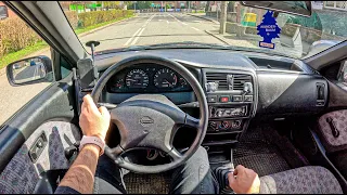 1997 Nissan Almera I  [1.4 87hp] |0-100| POV Test Drive #2019 Joe Black