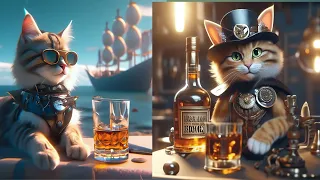 😻funny red ai cat drink story !!🍺🐈 #cat #funnycats #funnyvideo