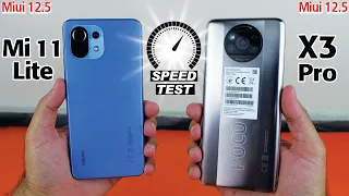 Xiaomi Mi 11 Lite vs Poco X3 Pro - Speed Test, PUBG Test, Video Editing Test | Miui 12.5