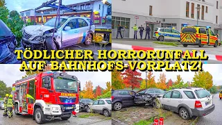 [TÖDLICHER HORRORUNFALL AM BAHNHOF] - SENIOR RAST FRAU UM & KNALLT IN 2 AUTOS - | MEGA TRÜMMERFELD