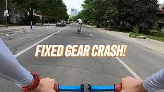 BUSY MONTREAL FIXED GEAR RIDE *CRASH*