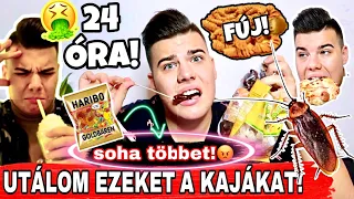 😭24 ÓRÁIG OLYAN KAJÁKAT *ETTEM* AMIKET UTÁLOK! | Vlog