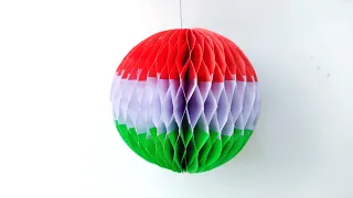 honeycomb ball for independence day /republic day | wall hanging idea for republic day