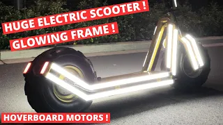 Making a huge electric scooter with fat tires and hoverboard motors