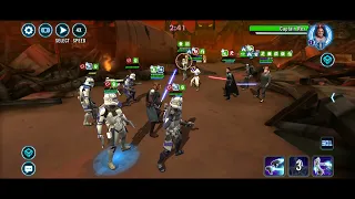 [Arena] GAS-501st (100% O, 20 speed) vs. Reva/Rey/Echo/Cal/CRex (L9 Rey, 2% O on debuff, 20 speed)