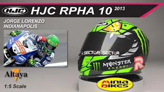 EP583 | JORGE LORENZO (2013) | HJC RPHA-10 INDIANAPOLIS | ALTAYA | 1:5 SCALE | MINIATURE HELMET