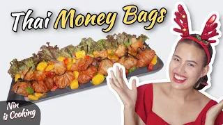 Thai Money Bags Recipe (Fried bag dumplings) - Toong Tong (ถุงทอง) - Thai Recipes