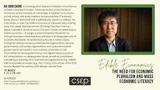 Professor Ha-Joon Chang - The Need for Economic Pluralism and Mass Economic Literacy