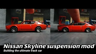 Custom hotwheels Nissan Skyline with suspension