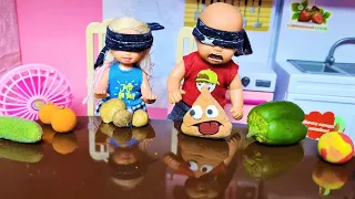 PLASTICINE OR REAL? Challenge KATYA AND MAX A FUNNY FAMILY FUNNY TV series dolls in real life