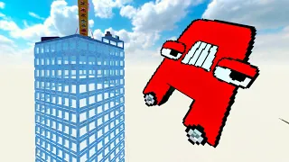 Epic Battle: Alphabet Lore Car & Big/Small Cars Conquer Tower of 200 Floors in Teardown