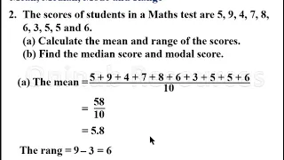 Mean, median, mode of Ungrouped Data