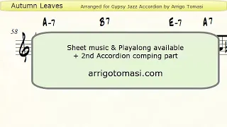 Autumn Leaves -  Gypsy Jazz Accordion Sheet music
