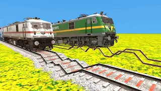 TWO FULL SPEED TRAINS RUNNING ON RISKY RAILWAY TRACKS | Train Simulator 2022 | TrainsFun
