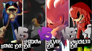 Sonic Exe vs Shadow Exe vs Silver Exe vs Knuckles Exe | Tiles Hop: EDM Rush!