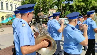 A Készenléti Rendőrség Zenekara toborzó menete Hódmezővásárhelyen 1.