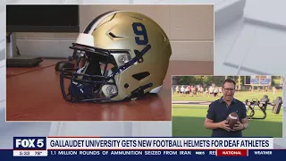 Gallaudet University gets new football helmets for deaf athletes