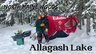 3-Day Winter Wilderness Tent Camping & Ice Fishing In The North Maine Woods (SHORT VERSION)
