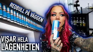 VISAR ER HELA LÄGENHETEN! SÄTTER UPP REDBULL ÖVER VÄGGEN | FLYTTVLOGG#4