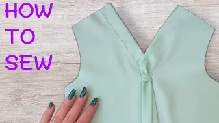 Best Way To Sewing Beautiful Collar V neck in just 8 Minutes | Sewing For Beginners