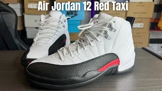 Air Jordan 12 Red Taxi On Feet Review