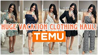 HUGE Temu Haul ♥️|  Vacation Clothing Try-On Haul #temureview