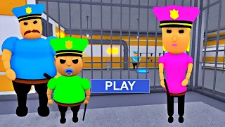 BORRIS POLICE FAMILY PRISON RUN! SCARY OBBY Full Gameplay #roblox