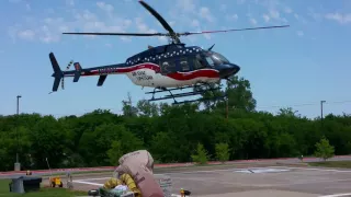 Medical Air -  Evac LifeTeam Helicopter Landing at LGMC Hospital Granbury Texas