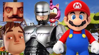 Hello Neighbor - New Neighbor Robocop Bendy Mario Aaron History Gameplay Walkthrough