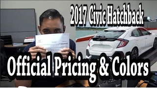 2017 Honda Civic Hatchback Official Pricing and Colors