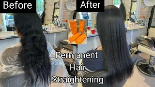 Hair straightening With Wella by MonasMagic,silky shiny hair,Permanent hair straightening tutorial,