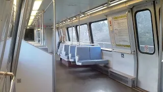 Walking Inside a WMATA Metrorail Alstom 6000 Series Train on Red Line to Twinbrook