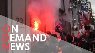 Shocking Moment Paris Protestors STORM Louis Vuitton HQ