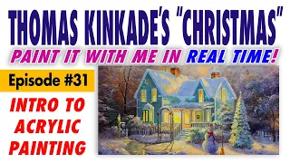 Paint Thomas Kinkade's "Blessings of Christmas" (2002)! – Free Intro to Acrylic Painting Class #31