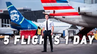 Day In The Life Of An Airline Pilot - 5 FLIGHTS!